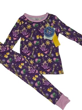 Charlie Project Disney Princess Rapunzel Long Sleeve Bamboo Pajamas 5/6 NWT